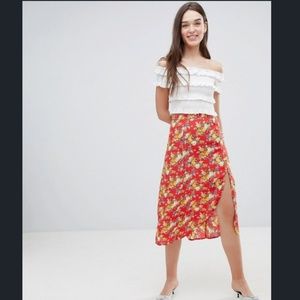 NWT ASOS Miss Selfridge Floral Midi Skirt